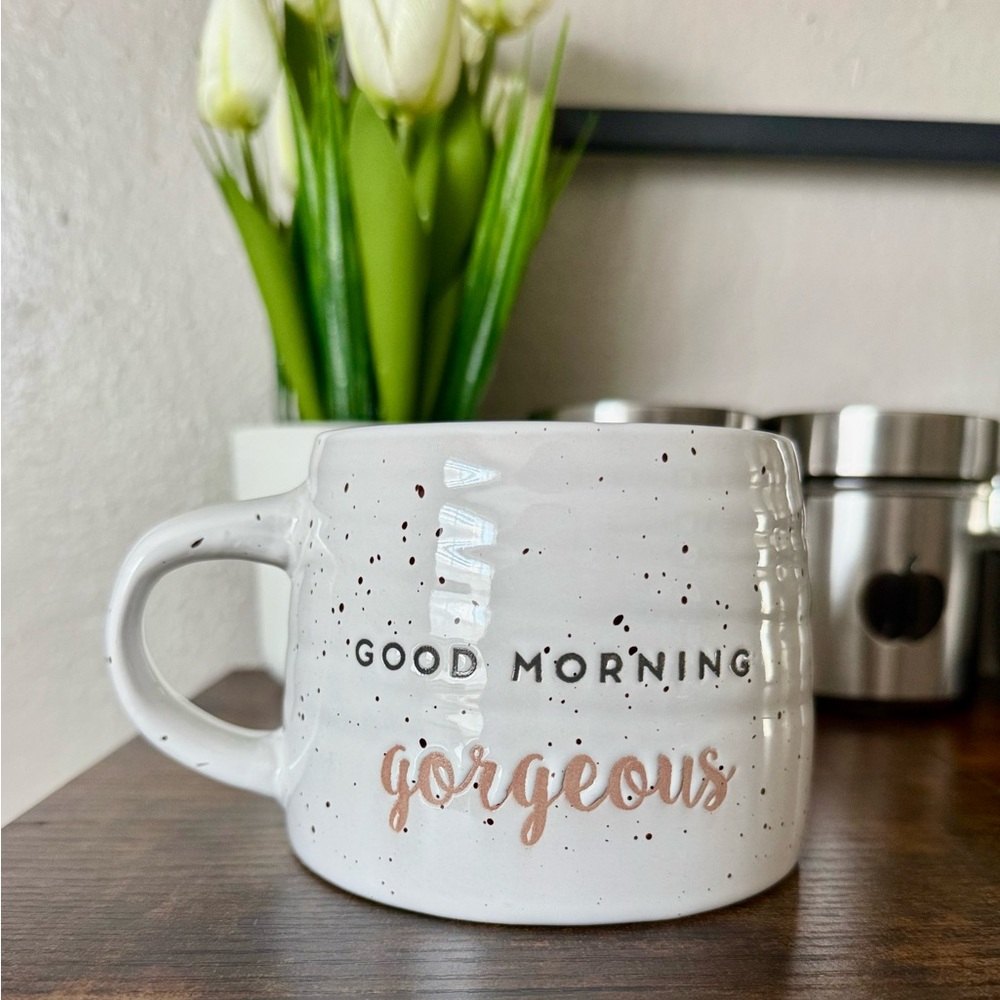 Good Morning Gorgeous Speckled Mug - Picture 2 of 3